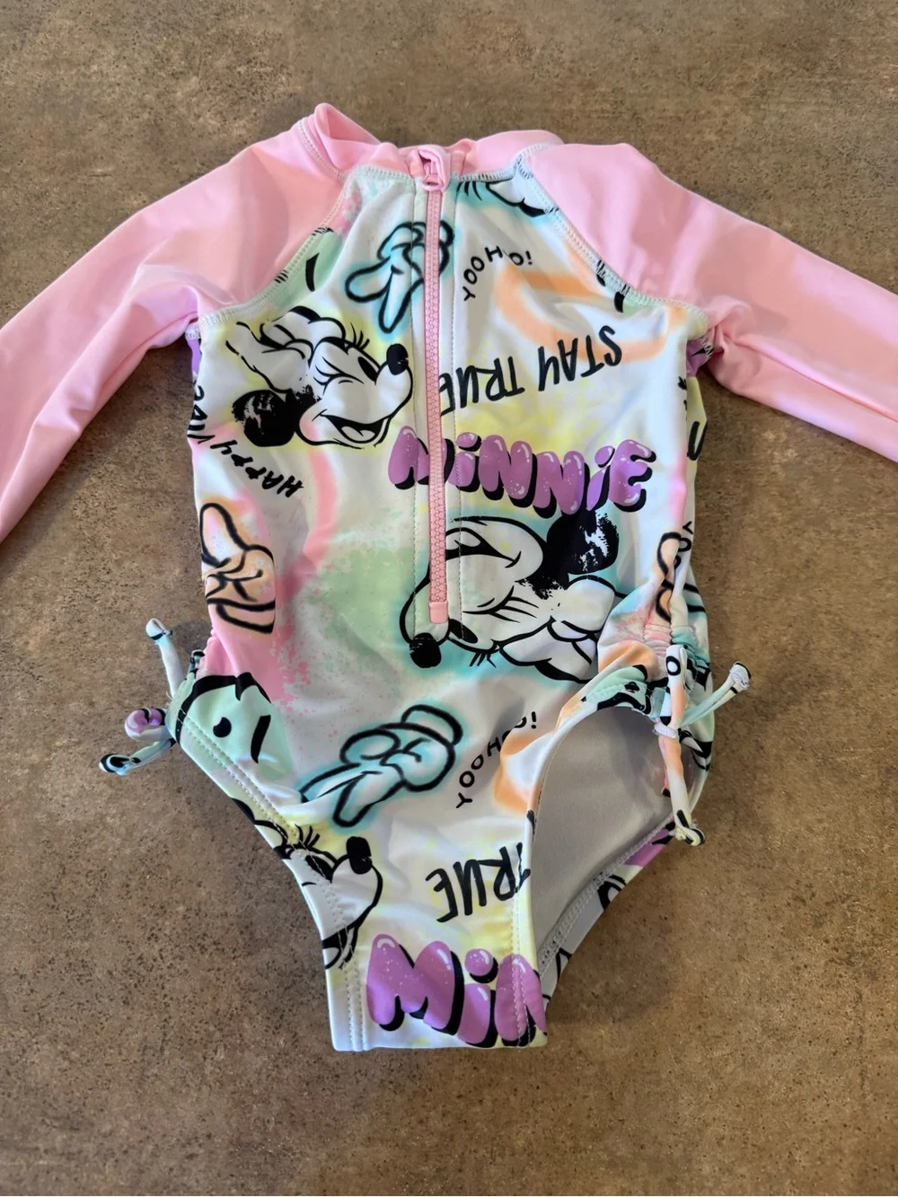 Jumping BeanDisney Minnie Mouse Pastel Tie-Dye One-Piece Swimsuit 12M